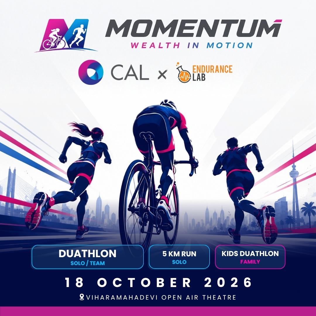 Momentum Wealth in Motion Duathlon Event Poster